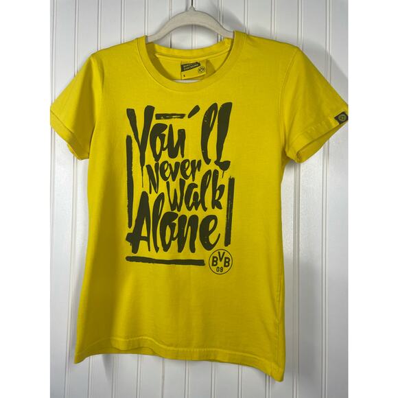 Borussia Dortmund Tops - Borussia Dortmund Women’s Yellow Short Sleeve Liverpool F.C. T-Shirt Size Small